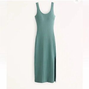 Abercrombie & Fitch Teal Ribbed Midi Dress